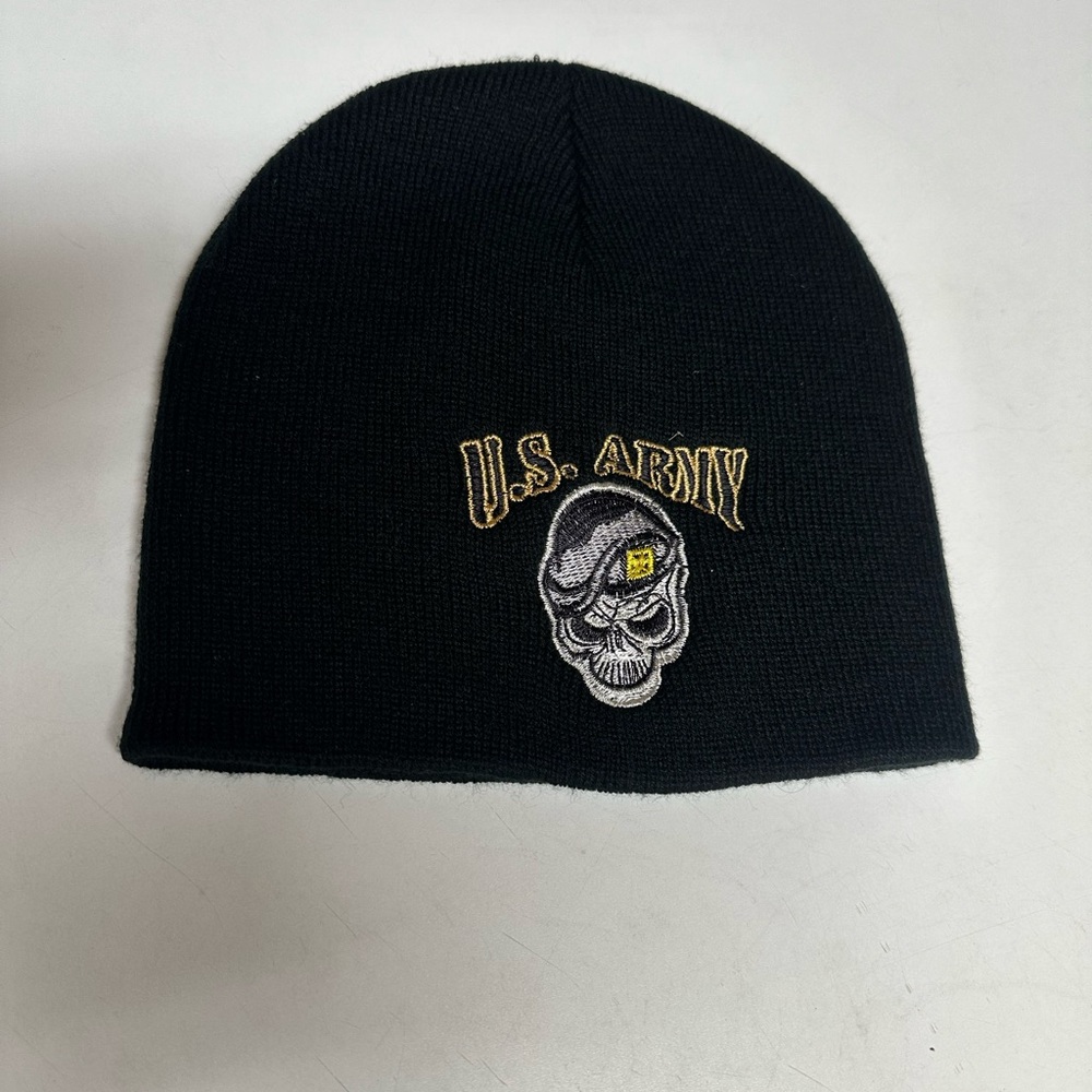 New US Army Black Beanie Cap  one size fit all